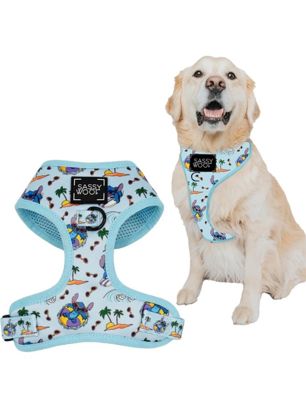 Adjustable Dog Harness - Disney Stitch Design - X-Large Pet Gear for Comfort